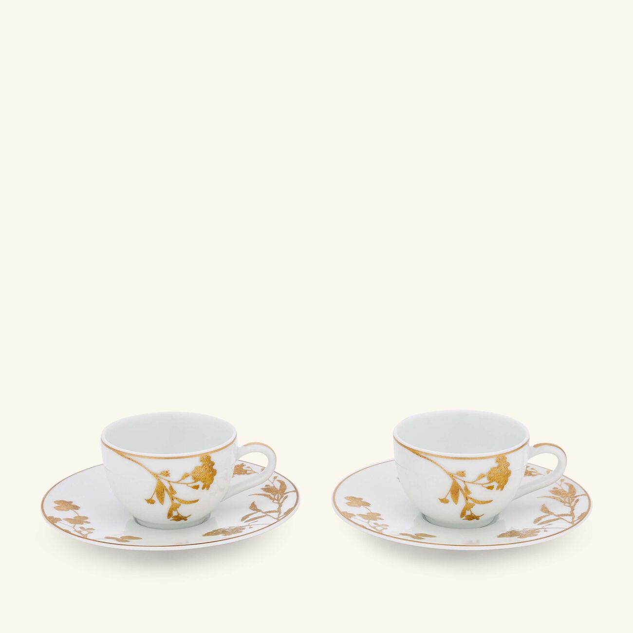 bernardaud v g tal or coffee cup saucer gold set of 2