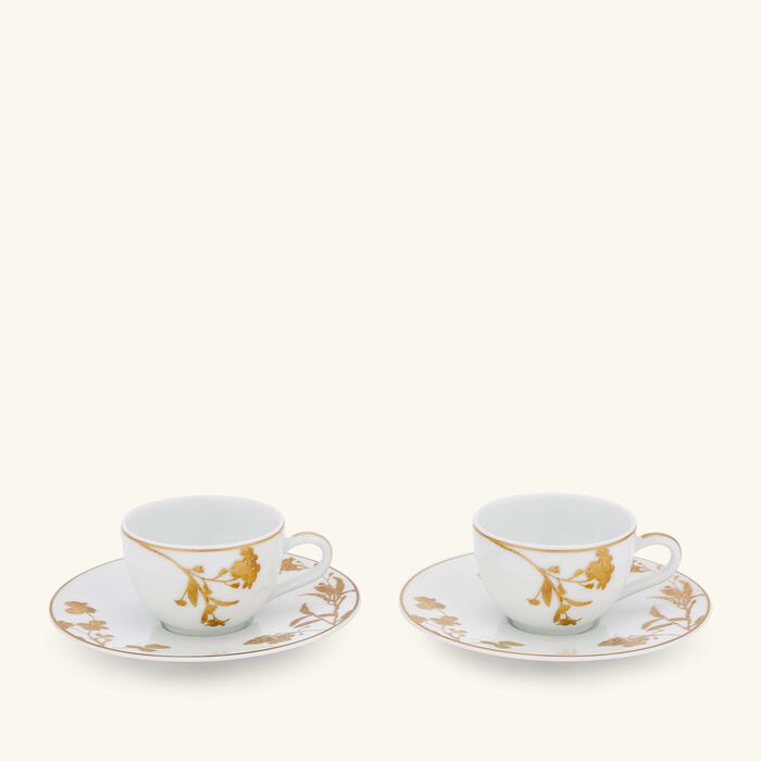 bernardaud v g tal or coffee cup saucer gold set of 2
