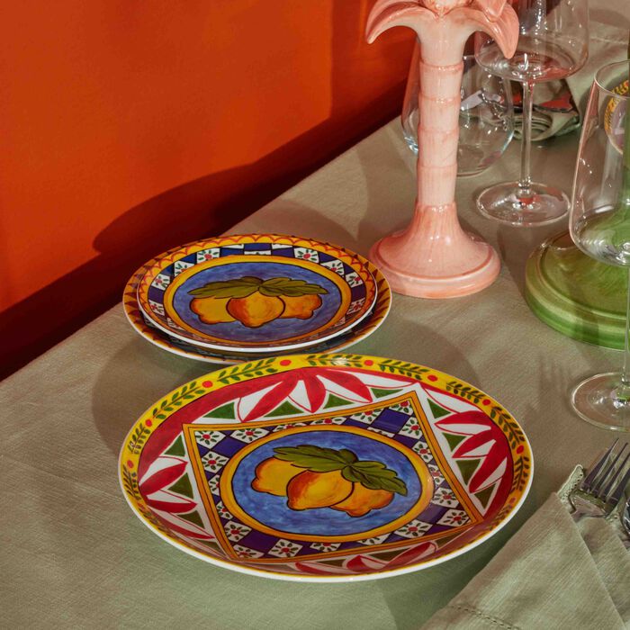 dolce gabbana casa carretto dinner plate round 20cm set of 2