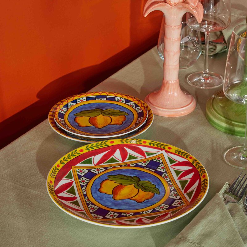 dolce gabbana casa carretto dinner plate round 20cm set of 2