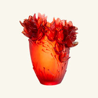 daum safran vase medium red