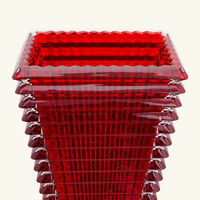 baccarat eye vase rectangular medium red