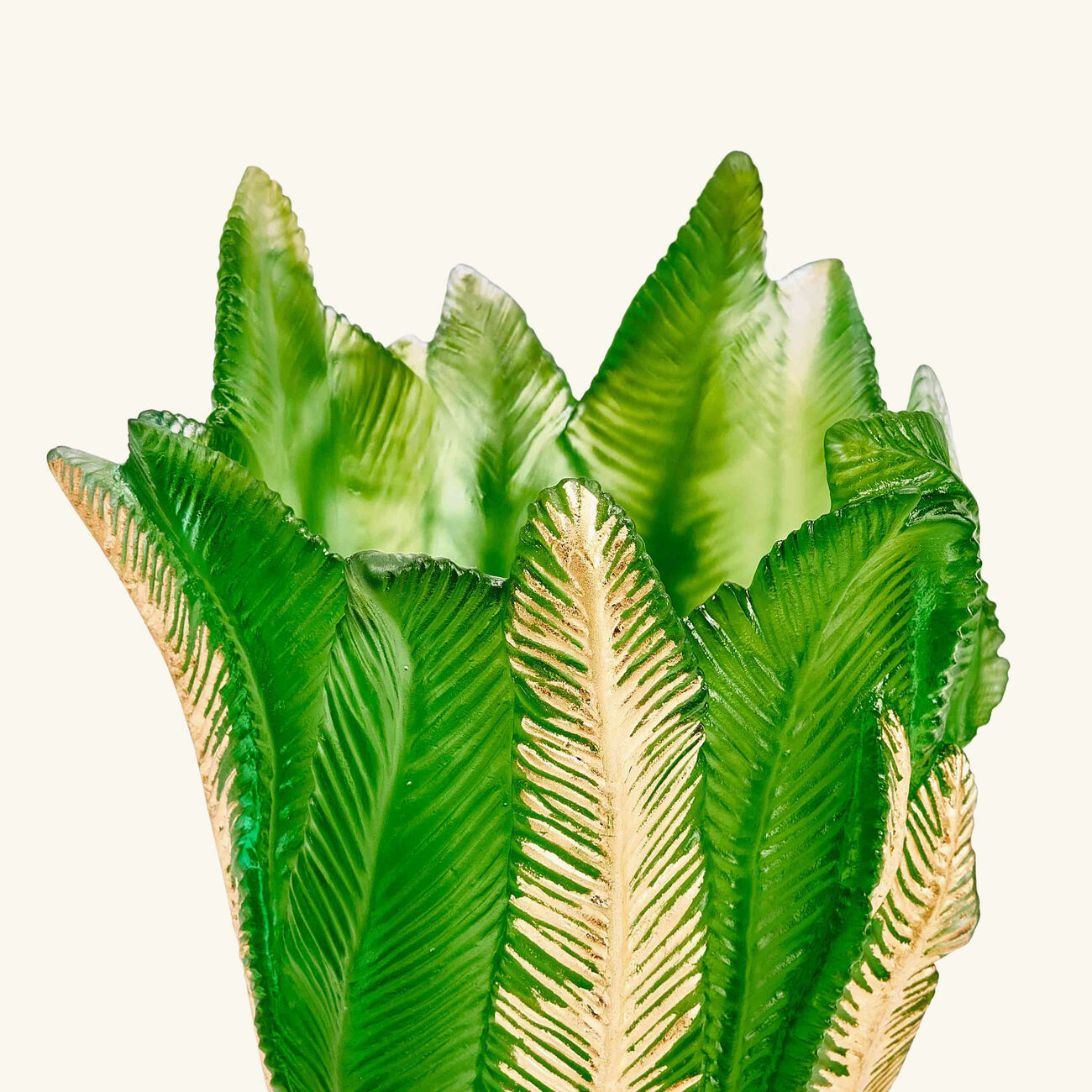 daum palm beach vase medium green