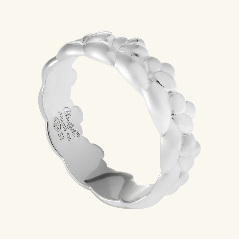 كريستوفل خاتم بابيلون رفيع فضي   مقاس 58