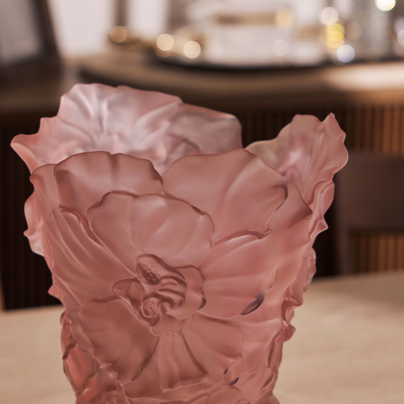 daum camellia vase large pink