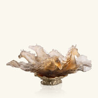 daum cavalcade glazed centerpiece brown limited edition