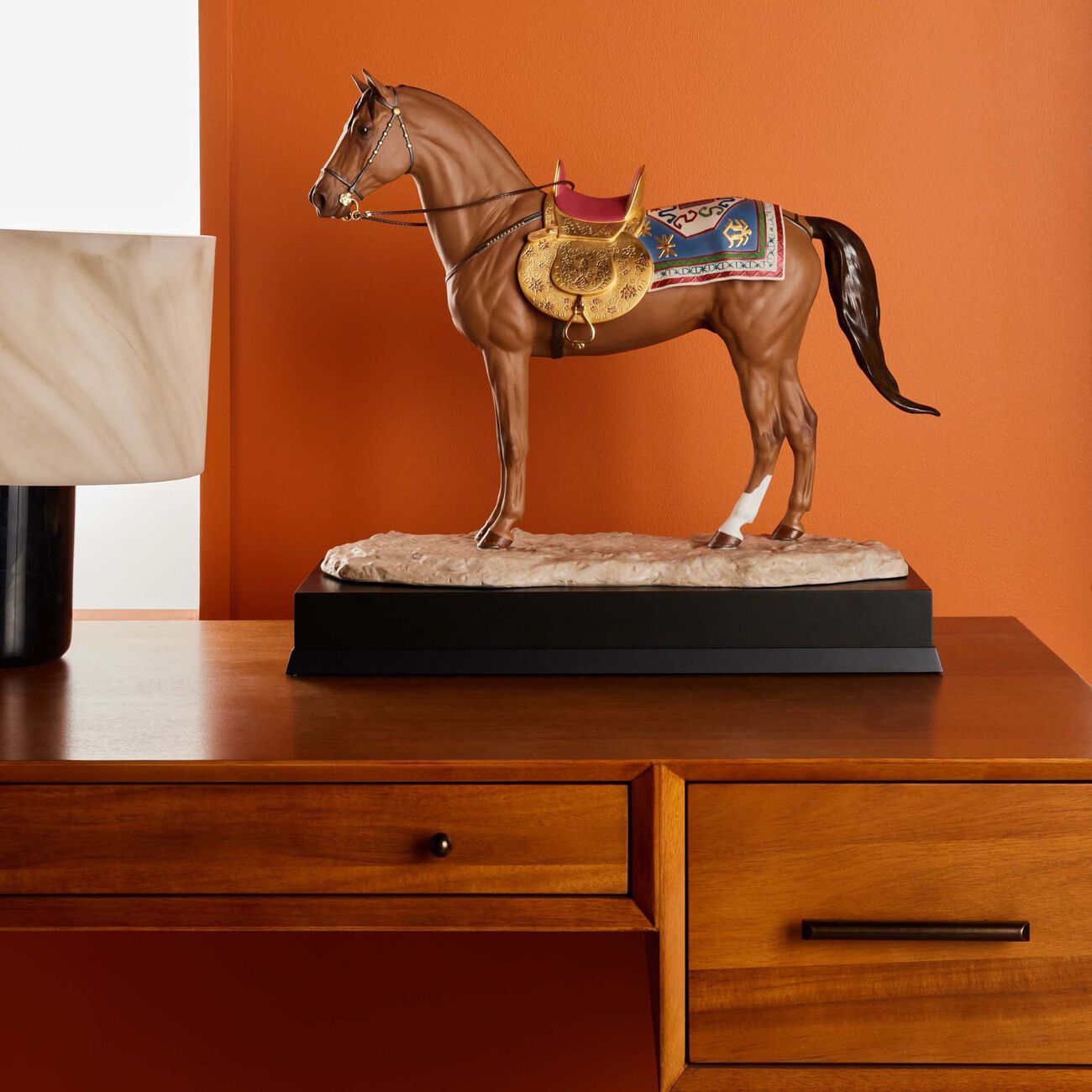 lladro karabakh horse sculpture large brown