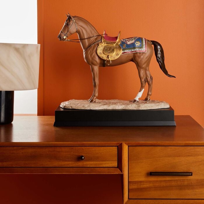 lladro karabakh horse sculpture large brown