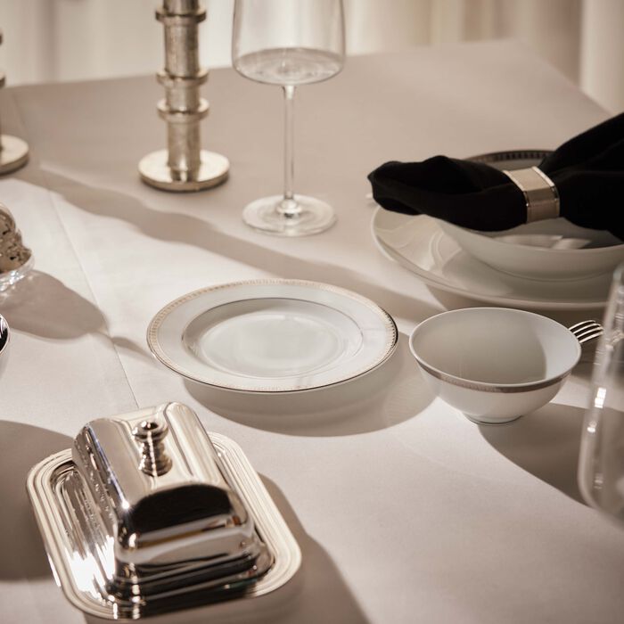 Malmaison Bread Plate Round Silver Rim 16cm christofle malmaison bread plate round silver rim 16cm