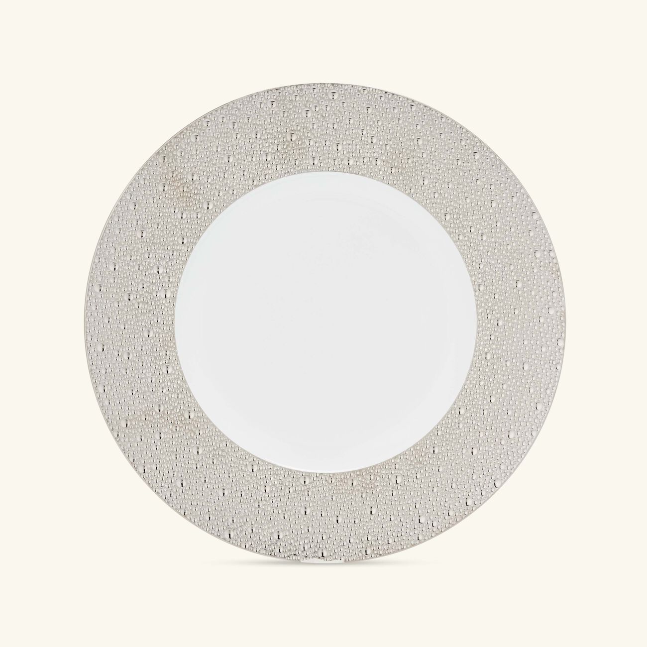 bernardaud ecume serving plate round silver 31cm