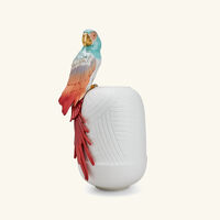 lladro macaw bird vase large red