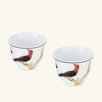 bernardaud oiseaux arabic coffee cups multicolor set of 2