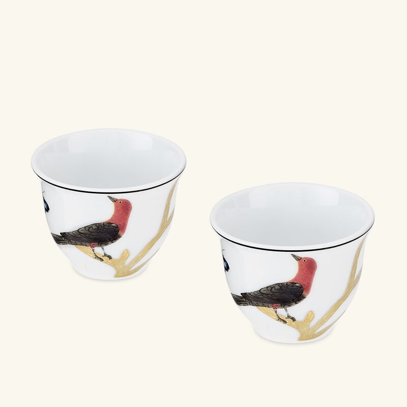 bernardaud oiseaux arabic coffee cups multicolor set of 2