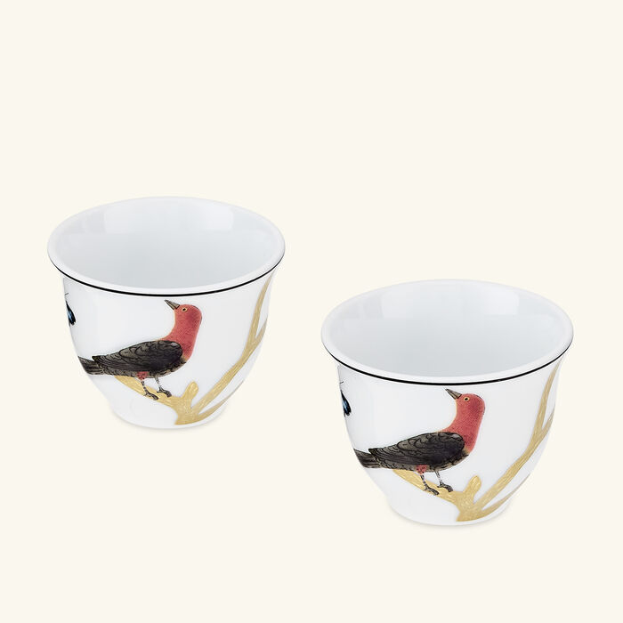 Oiseaux Arabic Coffee Cups Multicolor Set Of 2 bernardaud oiseaux arabic coffee cups multicolor set of 2