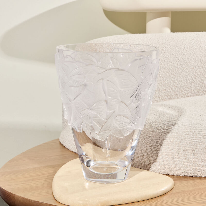 Papillons Vase Large Clear lalique papillons vase large clear