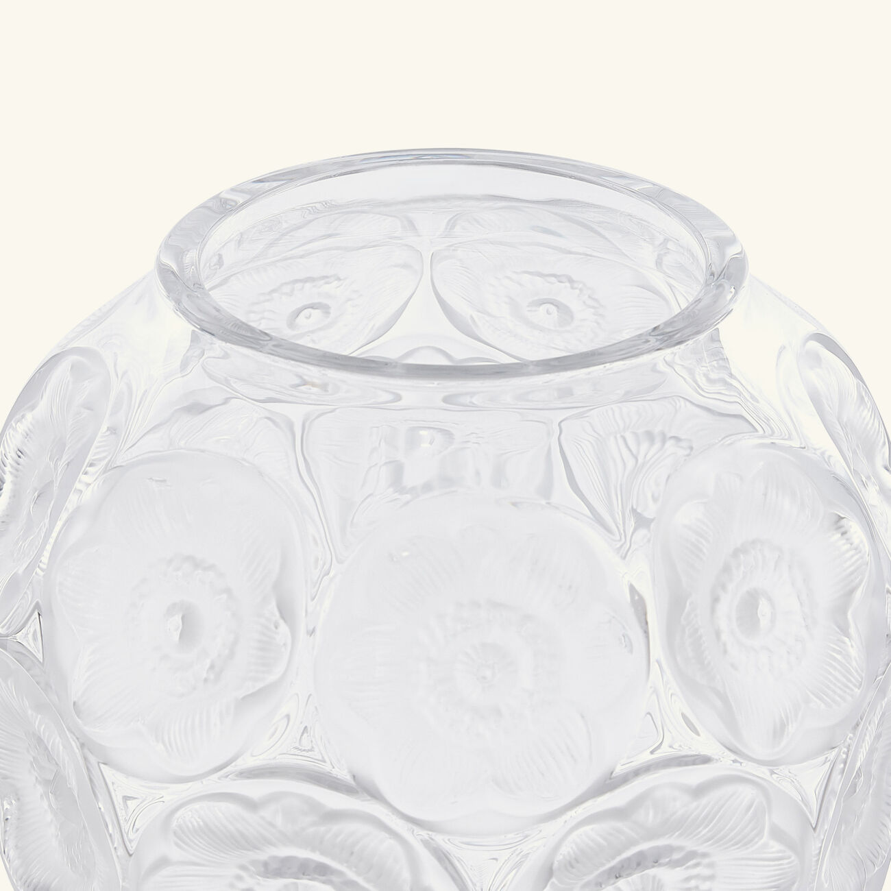 lalique anmones vase medium clear