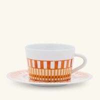 bernardaud terra rosa tea cup saucer orange