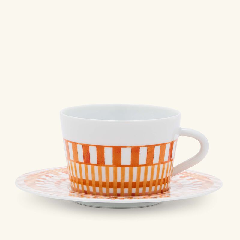 bernardaud terra rosa tea cup saucer orange