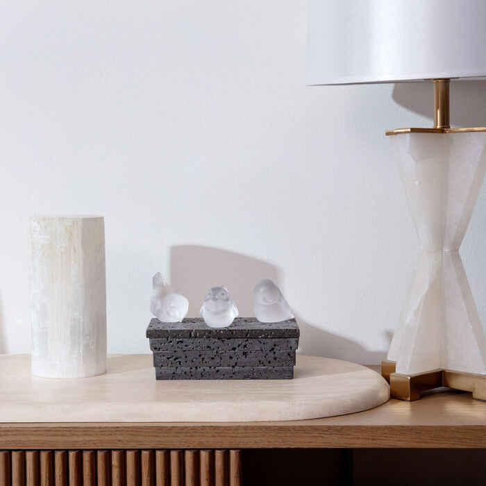 lalique piou head up sculpture small clear