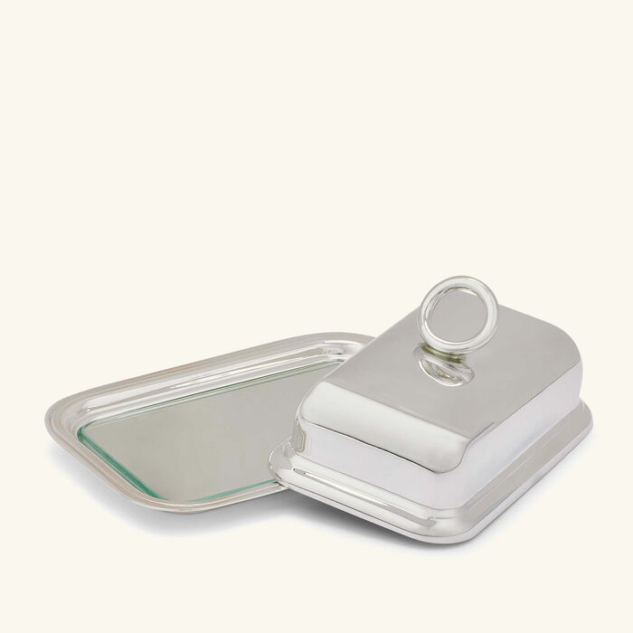 christofle vertigo butter dish silver plated