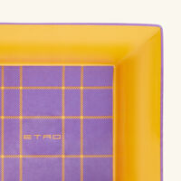 etro tartan trinket tray square small yellow