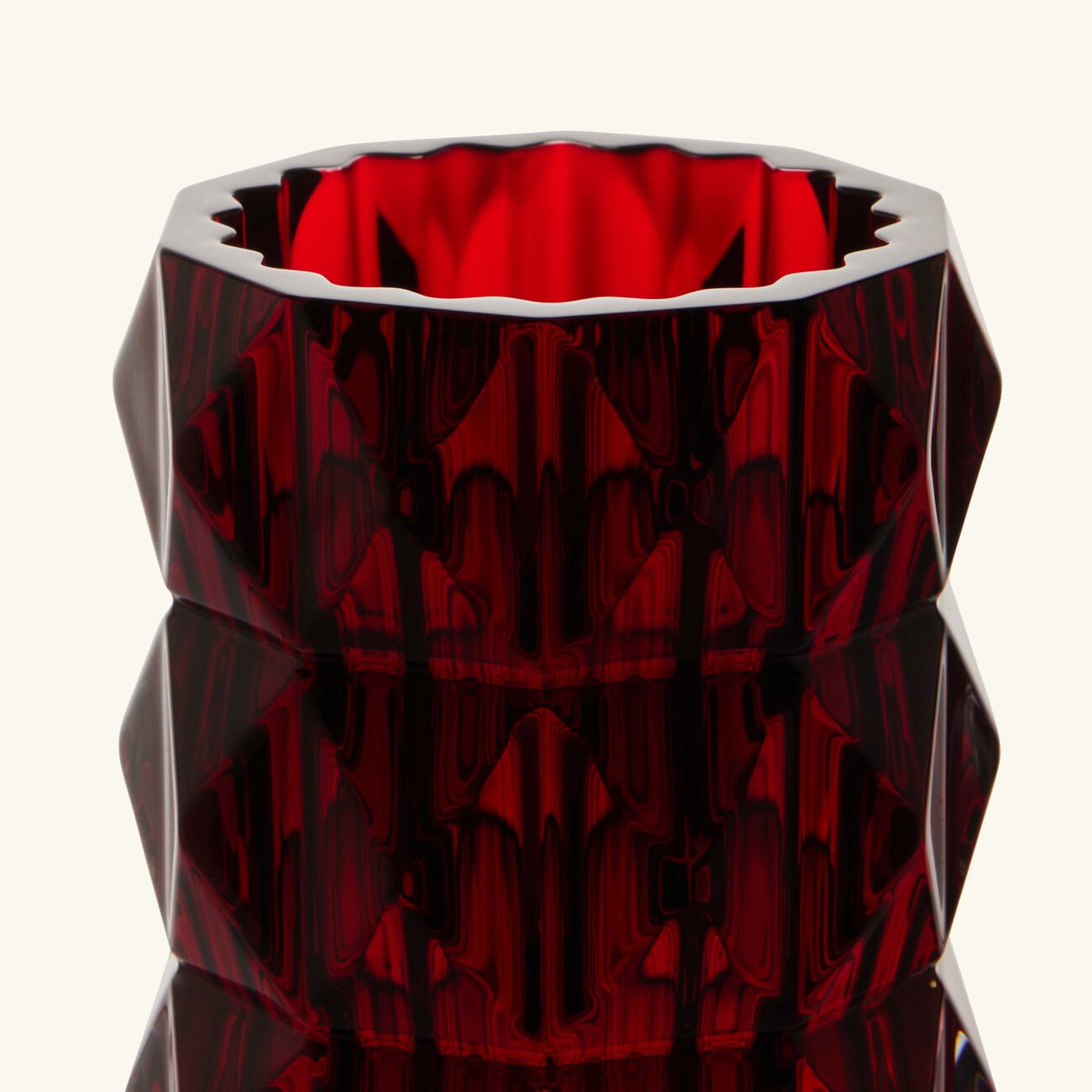 baccarat louxor vase round small red