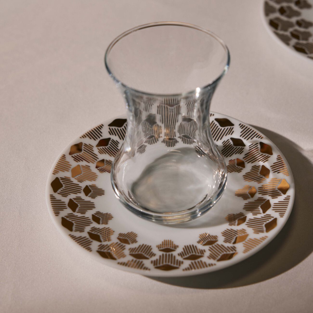 Tamrah by Razan Alazzouni Luna Arabic Tea Cup & Saucer Gold Set of 2 silsal tamrah by razan alazzouni luna arabic tea cup saucer gold set of 2