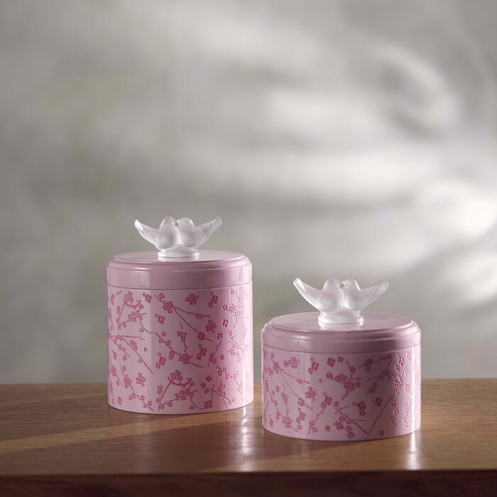 lalique fleurs de cerisier box large pink