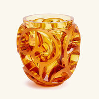 lalique tourbillons vase small yellow