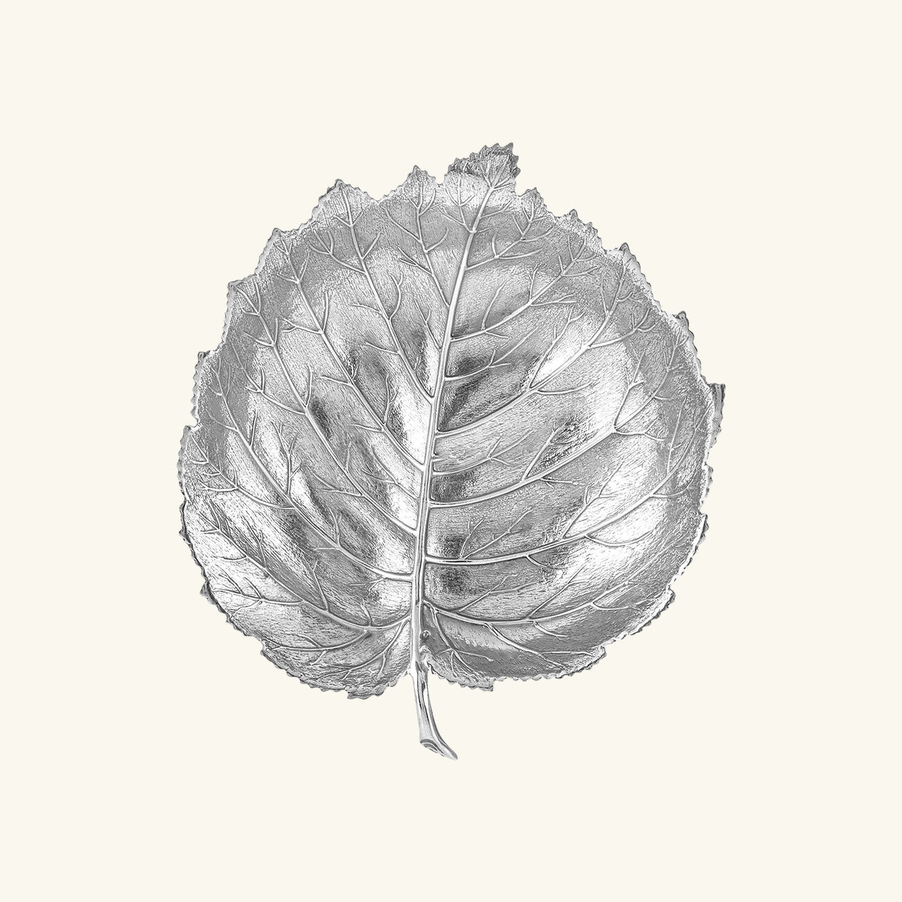 بوتشيلاتي وعاء على شكل أوراق البندق فضي بحجم متوسط