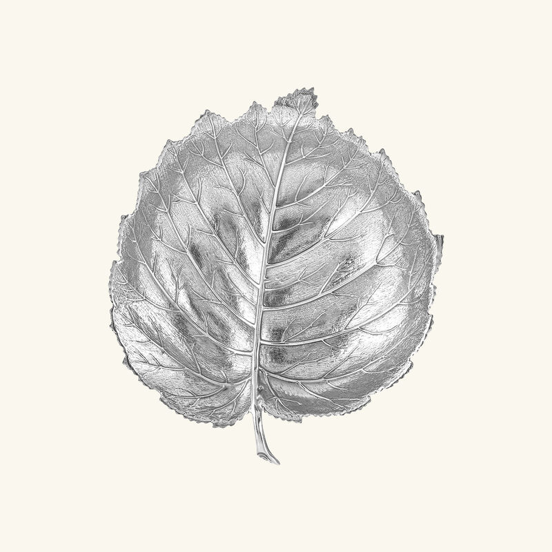 وعاء على شكل أوراق البندق فضي بحجم متوسط بوتشيلاتي وعاء على شكل أوراق البندق فضي بحجم متوسط