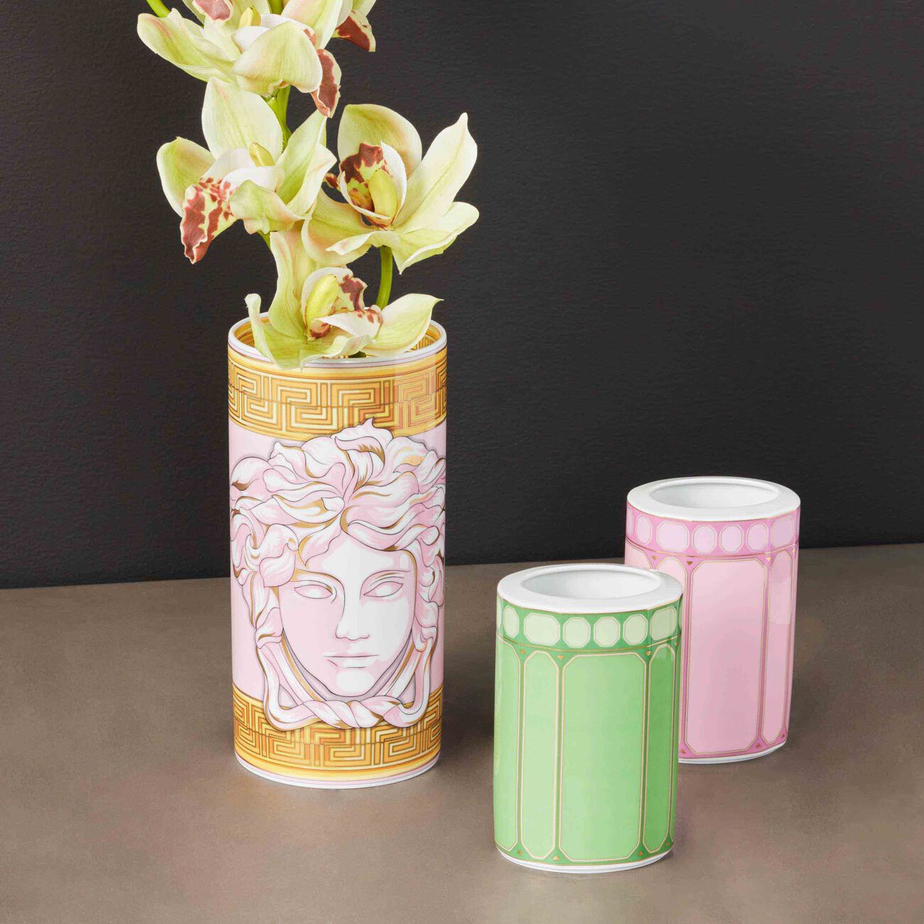 Medusa Amplified Pink Coin Vase Small Pink versace medusa amplified pink coin vase small pink