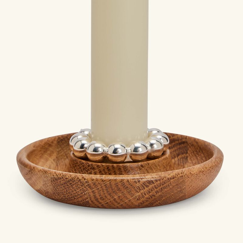Perles Candle Holder Oak christofle perles candle holder oak