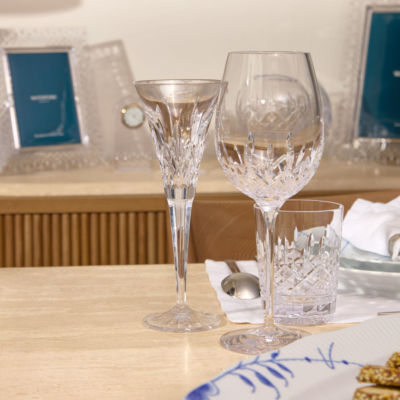 waterford lismore champagne glass clear set of 2