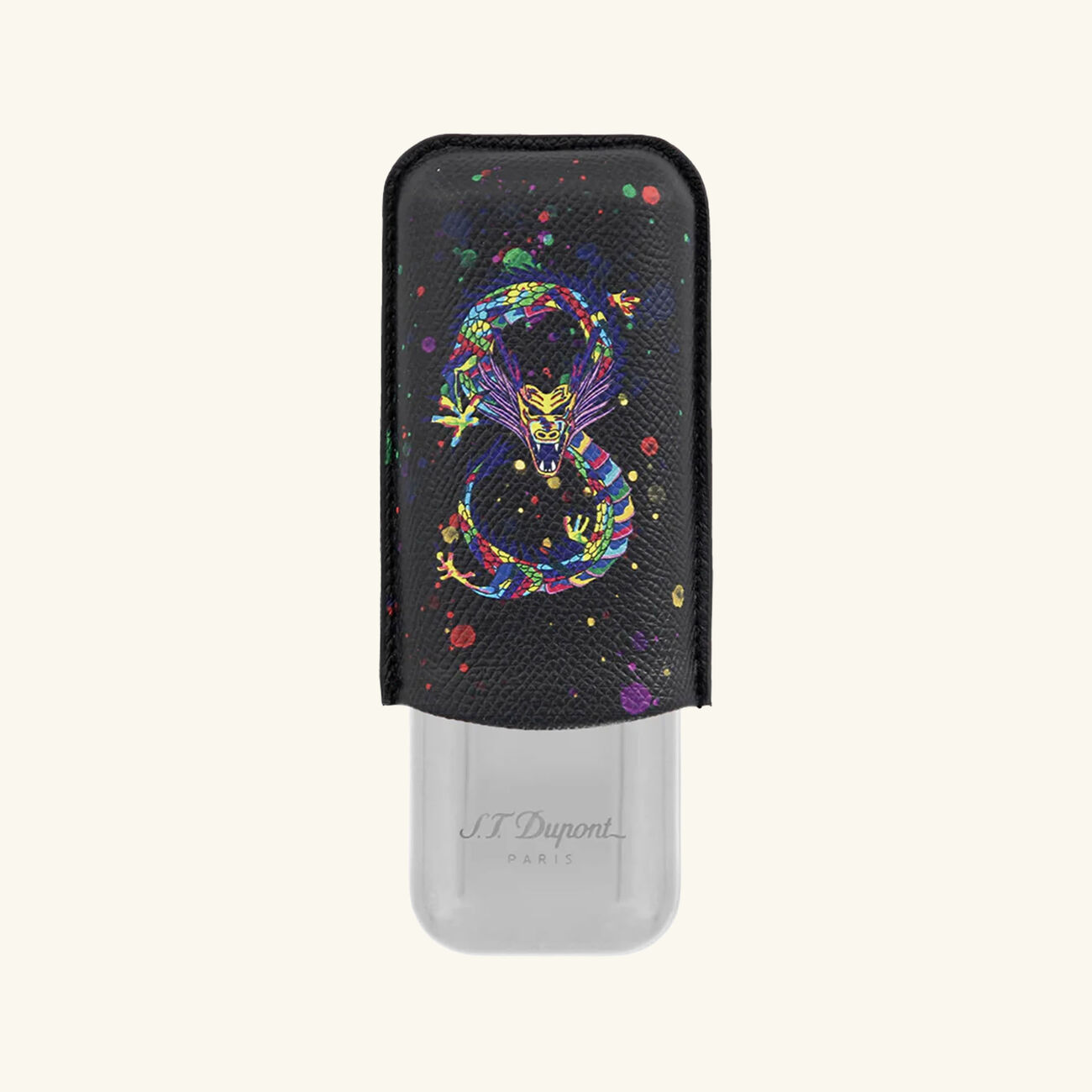 st dupont year of the dragon double cigar case black