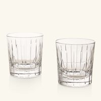 christofle crystal double old fashioned drinking glass clear set of 2