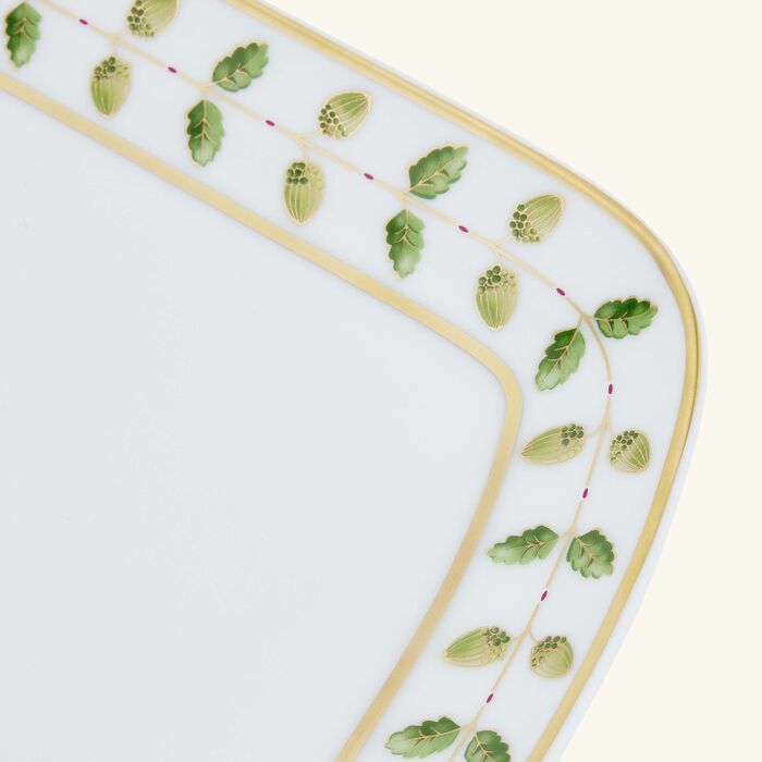 bernardaud constance cake platter rectangular green 37cm