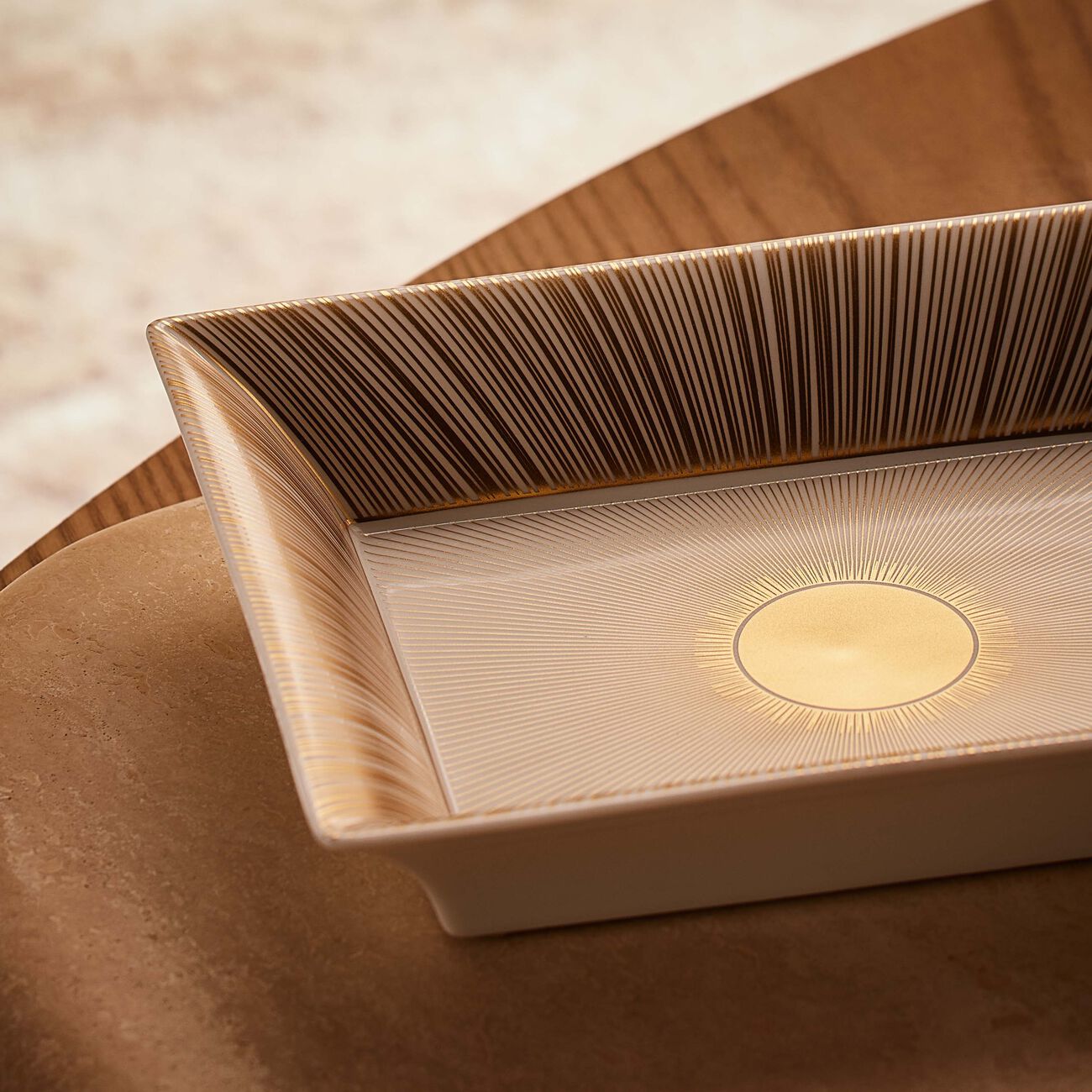 bernardaud sol ashtray rectangular small gold