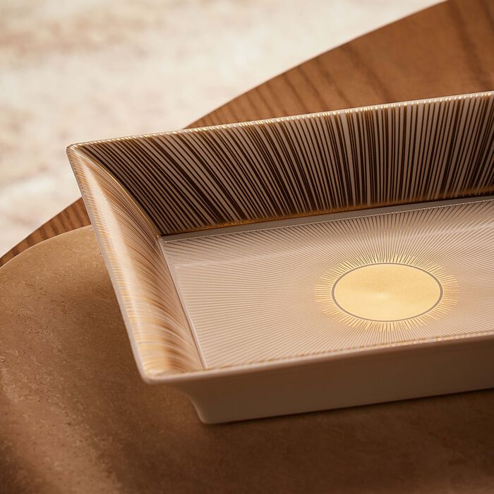 bernardaud sol ashtray rectangular small gold