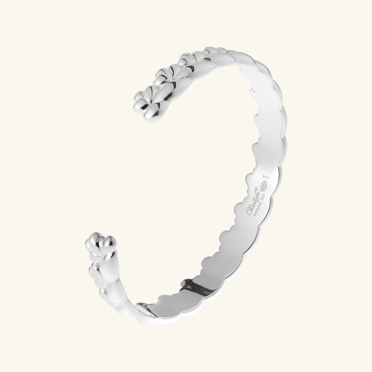christofle babylone bangle sterling silver size 1