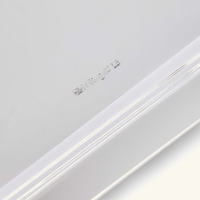 christofle vertigo serving tray square small silver plated