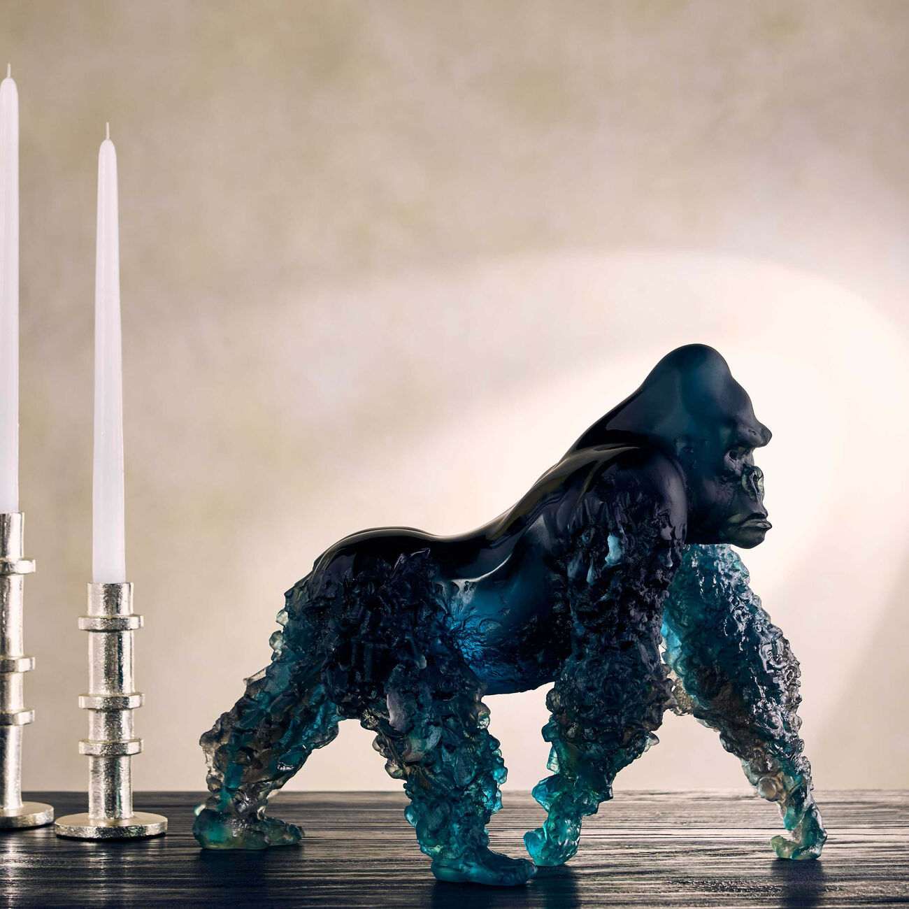 daum gorrila sculpture medium blue limited edition