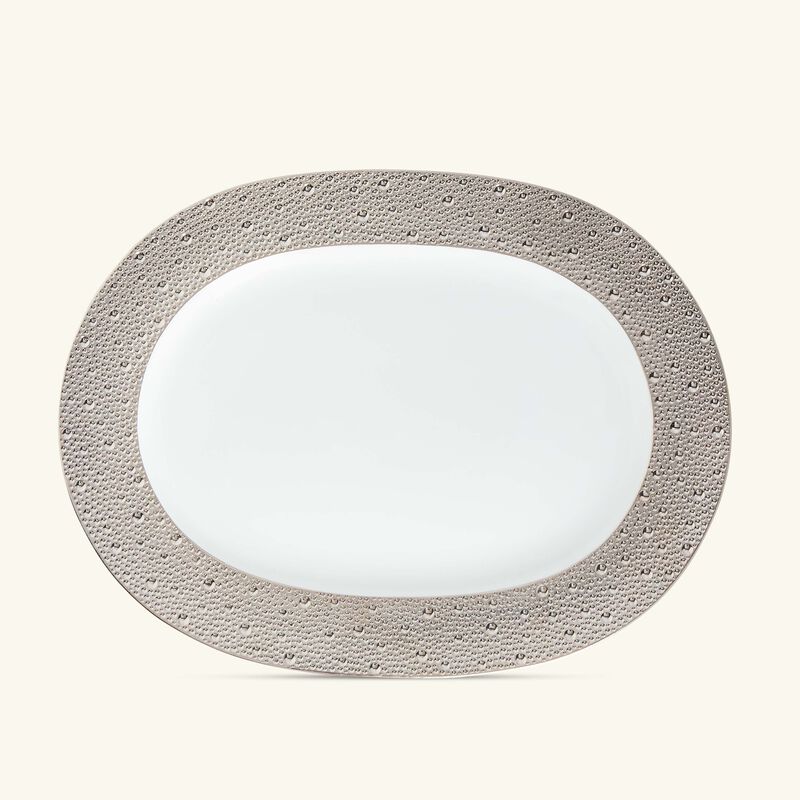 bernardaud ecume serving platter oval silver 35cm