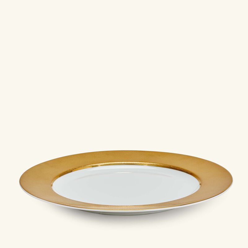 bernardaud sauvage blanc service plate round gold 29cm