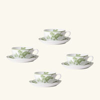 bernardaud albertine tea cup   saucer white set of 4