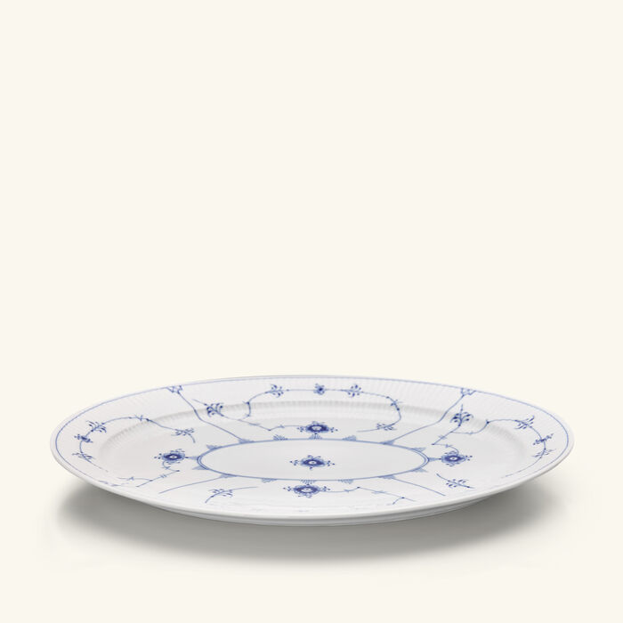 royal copenhagen blue fluted plain serving plate oval white 35cm