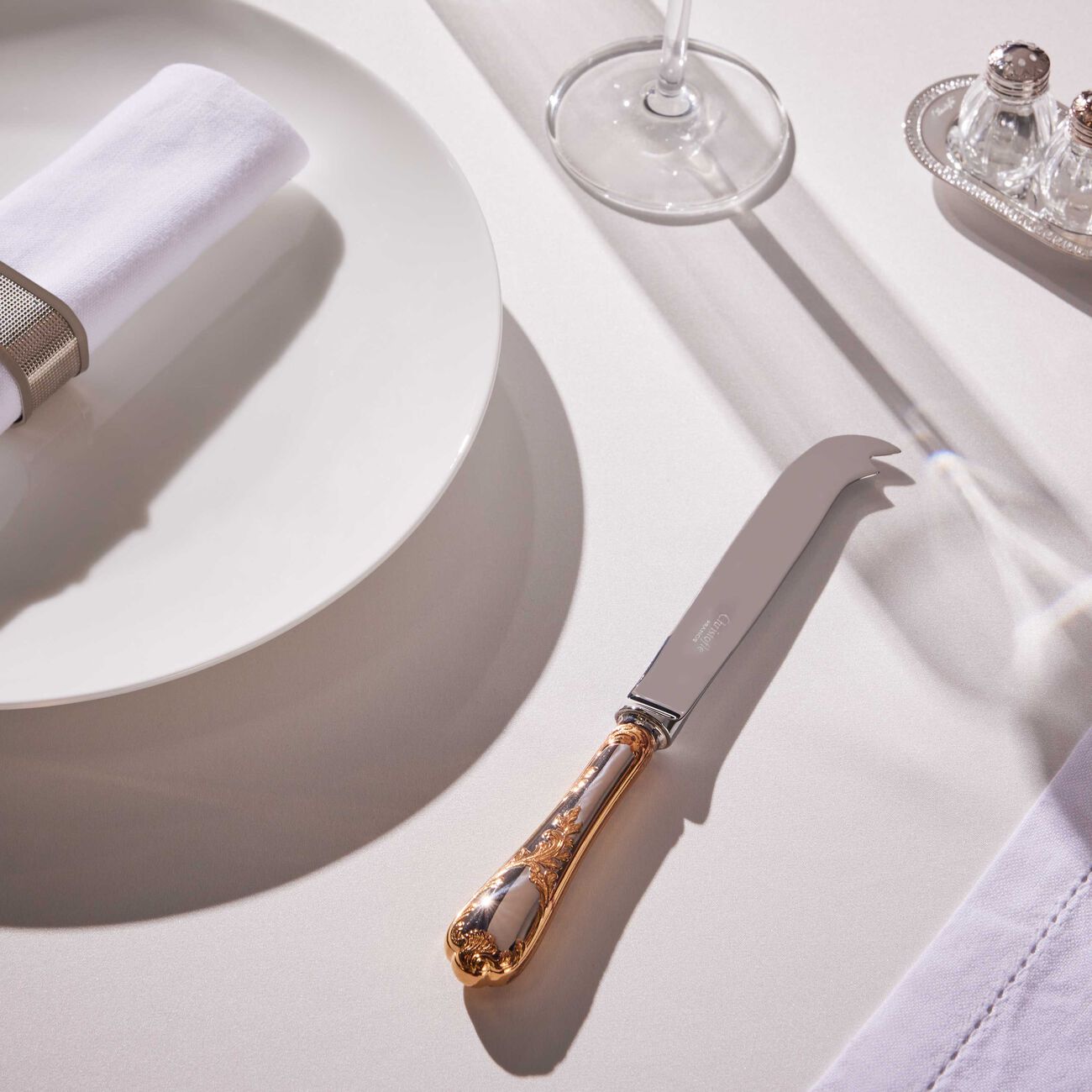 christofle marly cheese knife silver plated