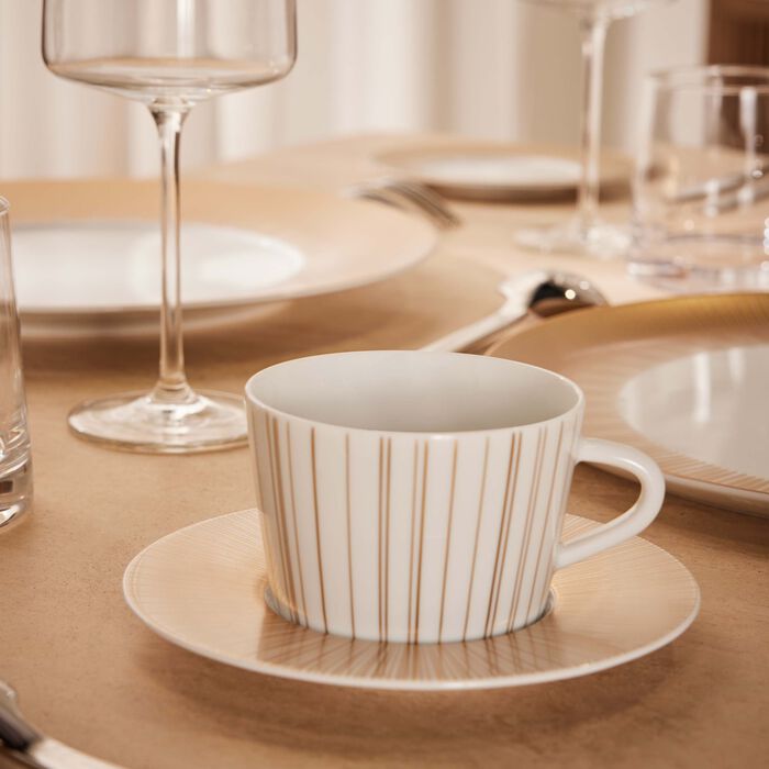 bernardaud sol tea cup saucer gold