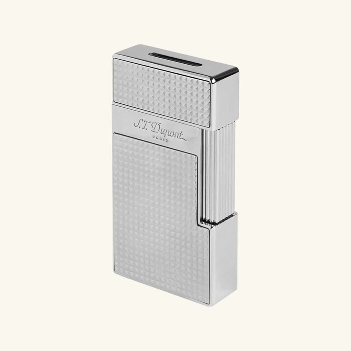 st dupont big d diamond head lighter silver