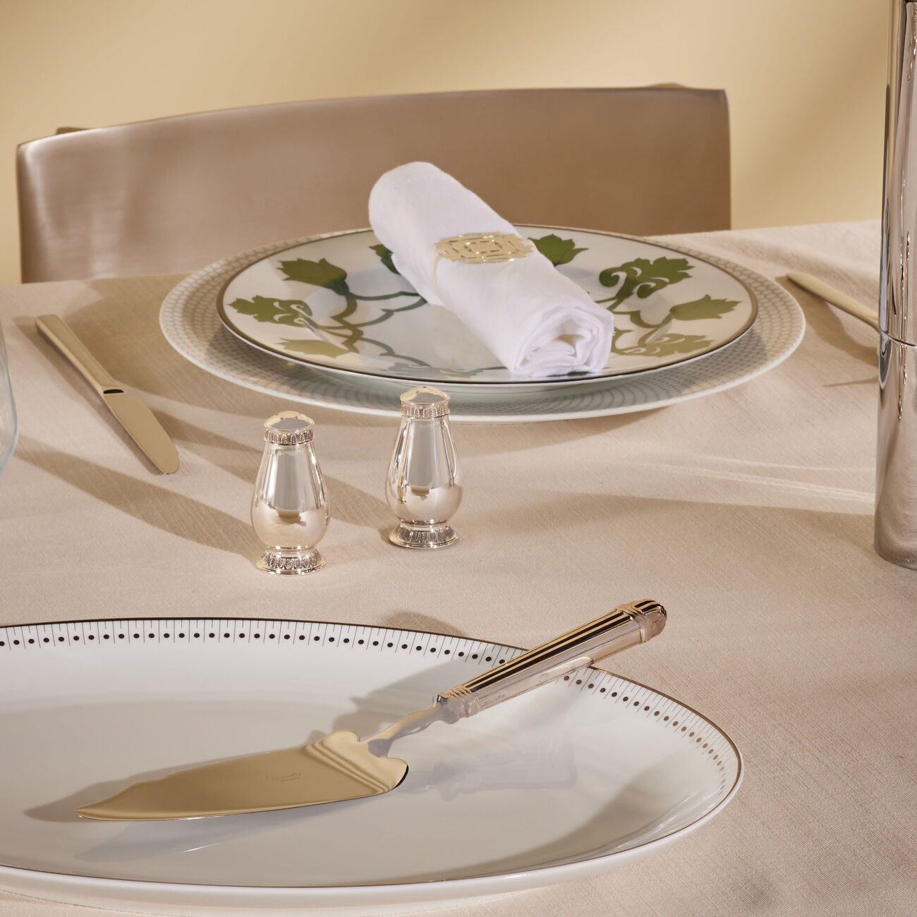 christofle aria cake server silver plated